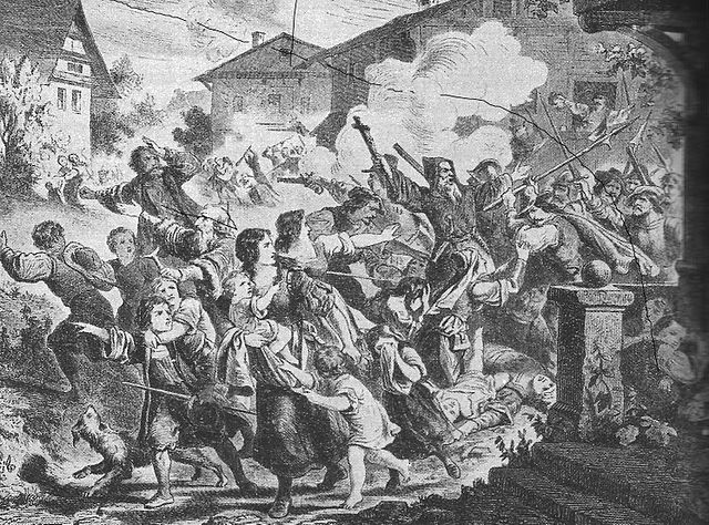 Le meurtre de Tirano lors du Sacro Macello déclenchant la guerre. (c) Wikipedia