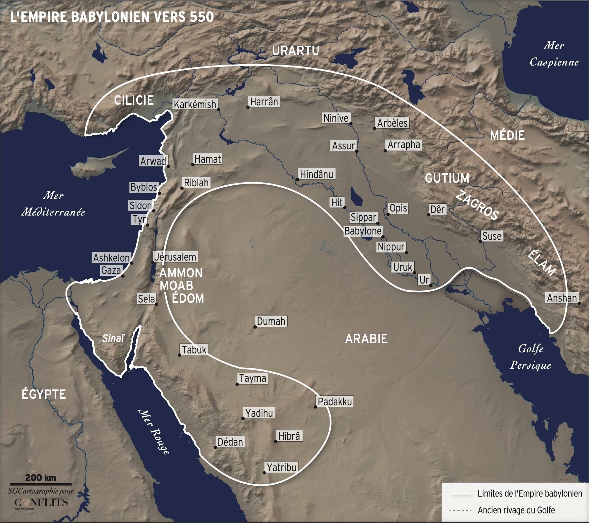 L'empire Babylonien vers 550