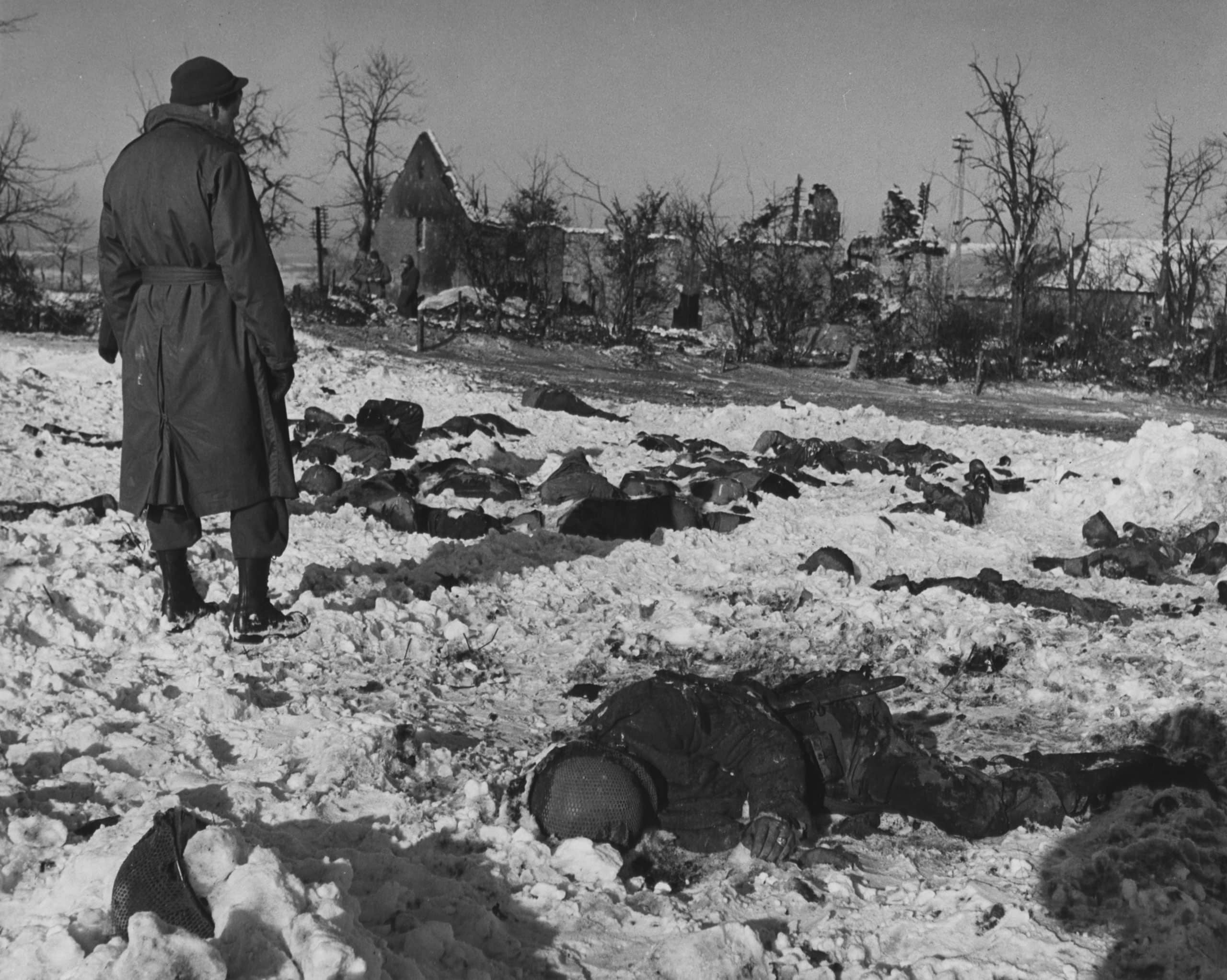 Prisonniers américains massacrés à Baugnez (Malmedy) le 17 décembre 1944. (c) Wikipédia