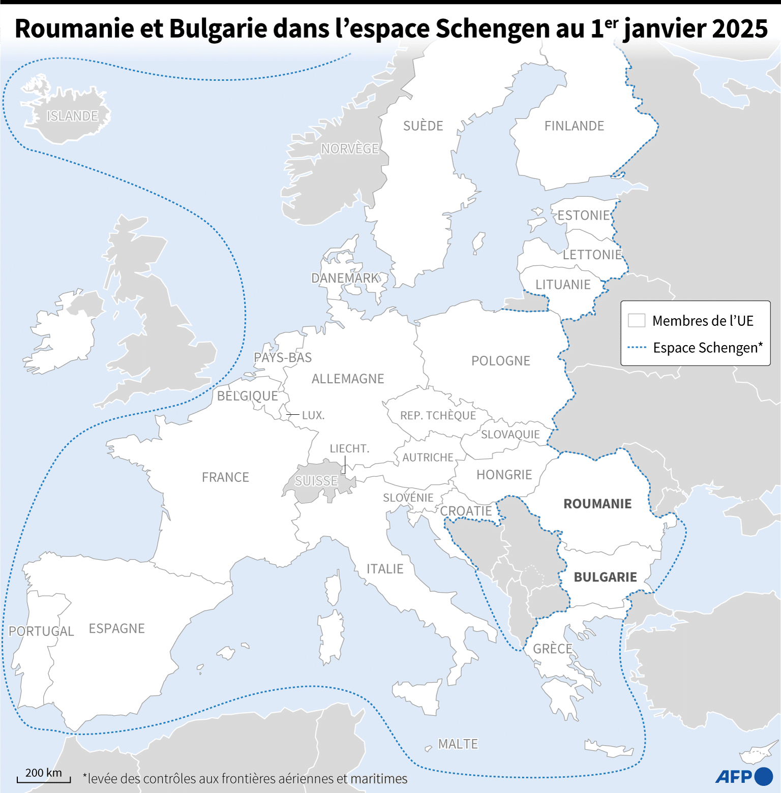 Agrandissement de l'espace Schengen