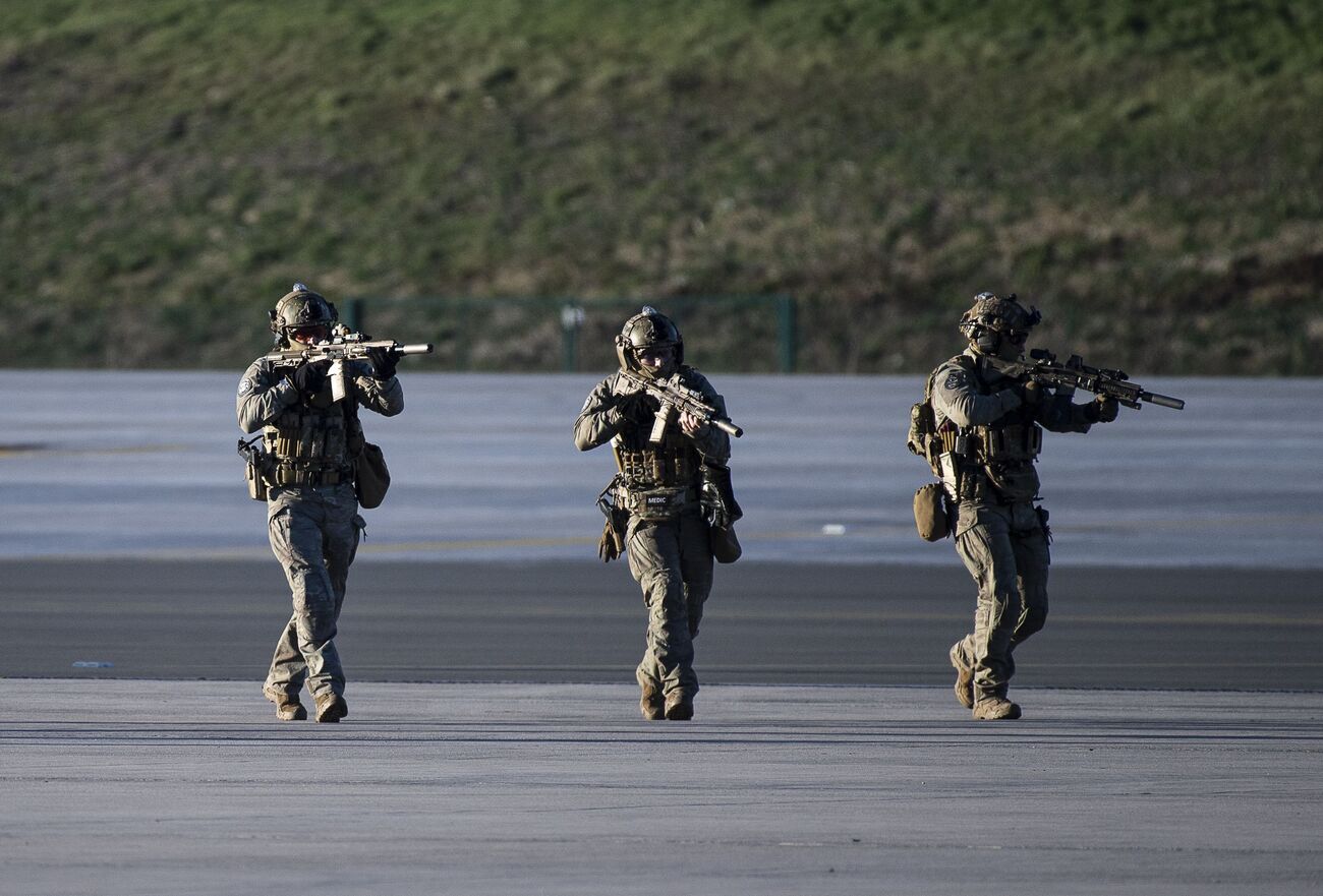 Le commando parachutiste de l'Air n°10 effectue une démonstration le 16 janvier 2020//SIPA_00940501_000036