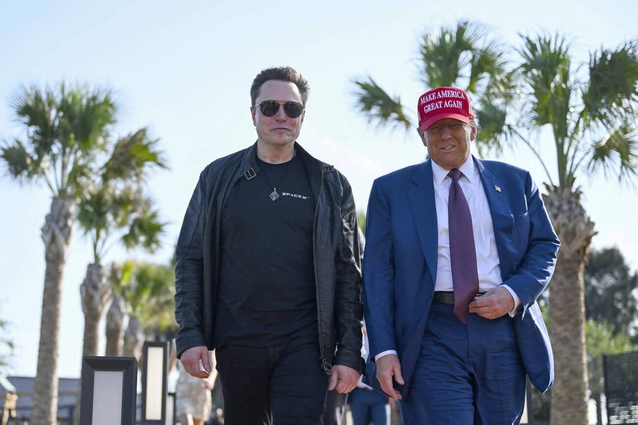 Le président élu Donald Trump et Elon Musk, le mardi 19 novembre 2024 au Texas//SIPA_ap22919493_000028